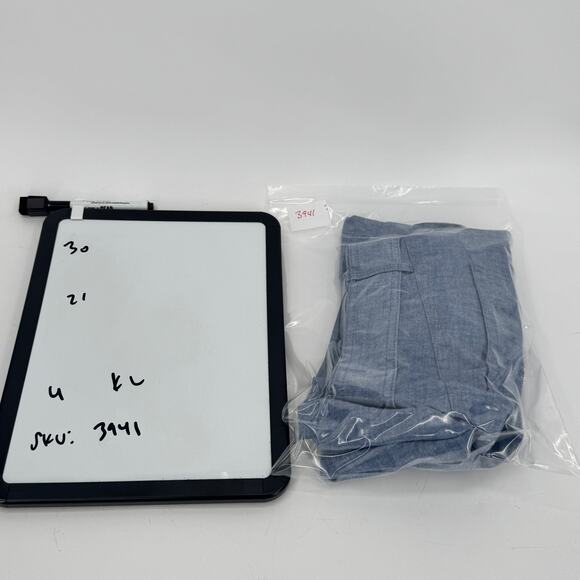 Talbots Chambray Skirt Womens 4 (30x21) Blue Coastal Belted Newport Button Up - Picture 8 of 8